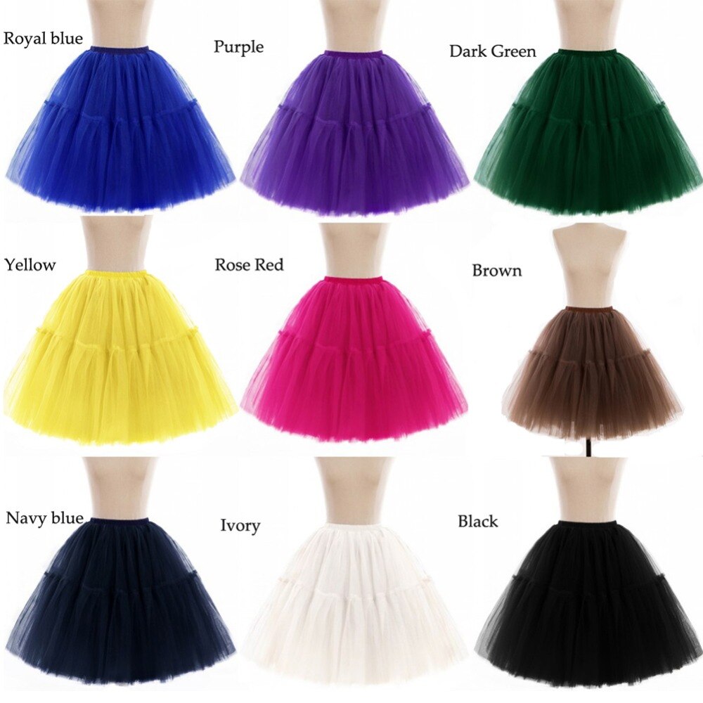 Korte Petticoat Tule Rokken Vrouwen Elastische Stretch Lagen Zomer Volwassen Tutu Rok Onderrok Rockabilly