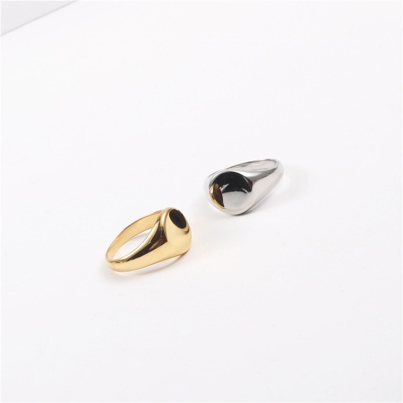 Gepolijst Ronde Ringen Titanium Staal Goud/Zilver Kleur Gevlochten Wedding Engagement Verklaring Ring Minimalistische Sieraden