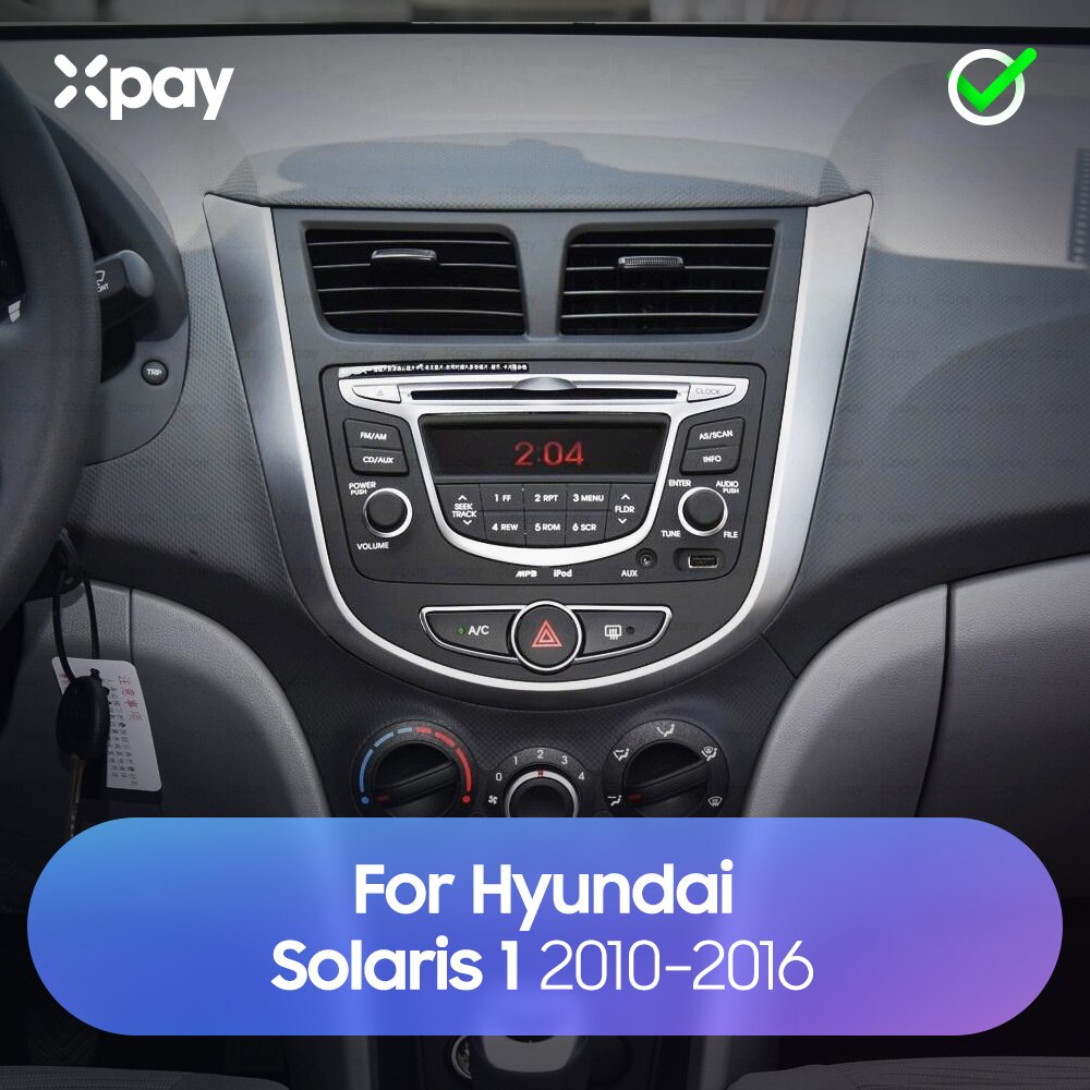 Xpay 9- inch 2 din autoradio dashboard voor hyundai solaris 1 stereopaneel voor montage van autopaneel dual din cd-frame