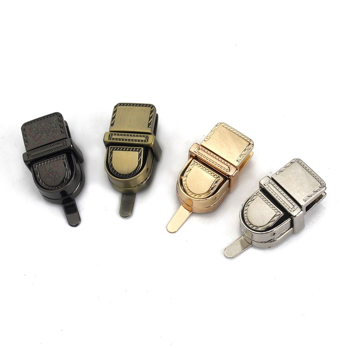 1pcs Metal Style Push Lock Tongue Lock Clasp Closure Parts for Leather Craft Women Bag Handbag Purse Hardware Accessories