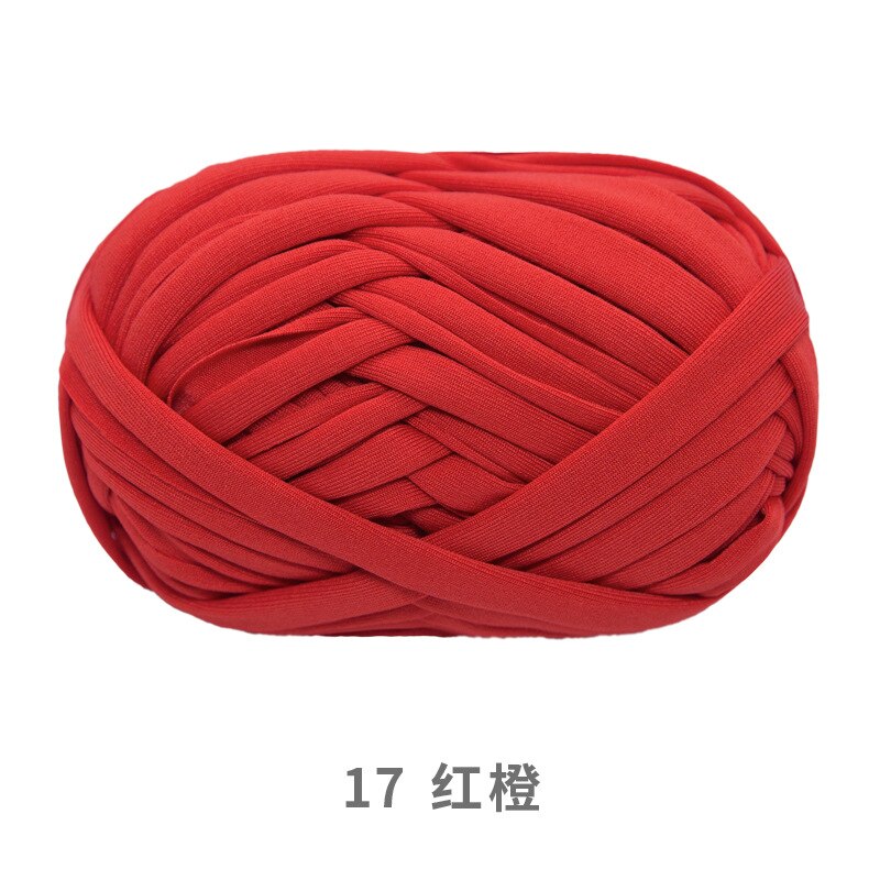 Neemoy100g/ball Colorful Cloth Strip Yarn Hand Knitting Crochet Thread for DIY Handmade Cushion Carpet Line Coarse Yarn: 17 red orange