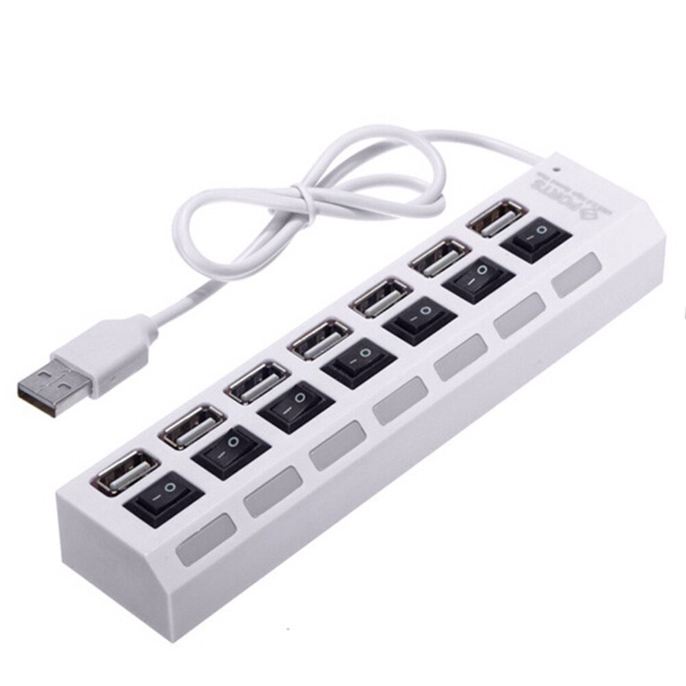 7 Ports Usb Hub LED USB High Speed 480 Mbps Adapter USB Hub With Power On Off Switch For PC Laptop Computer PC Laptop With ON/OF