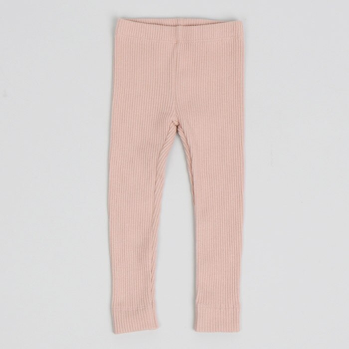 Koreaanse Stijl Peuter Meisjes Leggings Baby Kids Geribbelde Broek Katoenen Baby Kinderen Broek Elastische Taille Zachte Broek: pink