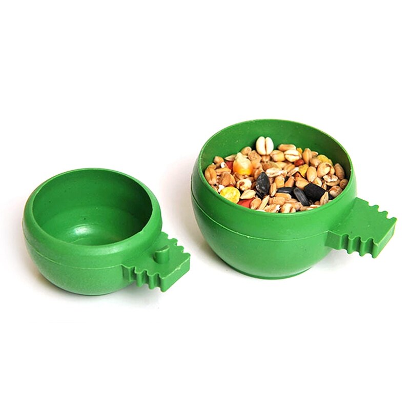 1Pc Plastic Papegaai Kom Ronde Vogel Voedsel Feeder Duiven Water Kom Papegaai Voedsel Container Huisdier Voeden Apparaat Vogel Accessoires