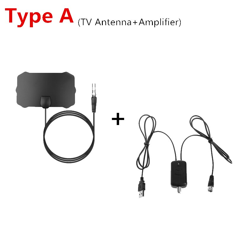 Antenneversterker met een bereik van 200 mijl, digitale tv-antenne voor binnen, hd-signaalontvanger, digitale 1080p 4k tv-antenne, hdtv-signaalontvanger, versterker: Typ een