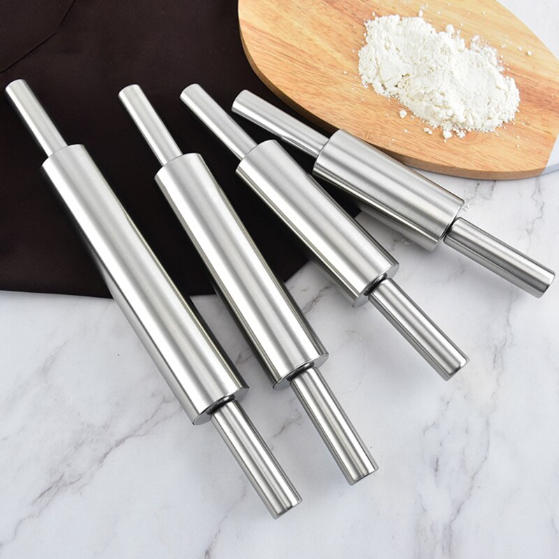 Stainless Steel Rolling Pin Non-stick Pastry Dough Roller Bake Pizza Noodles Cookie Pie Making Baking Tools Kitchen Accessories
