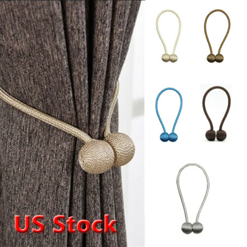 Magnetic Pearl Ball Curtain Tiebacks Tie Backs Holdbacks Buckle Clips Accessory Buckles Clasp Clips Curtain Hook Holder