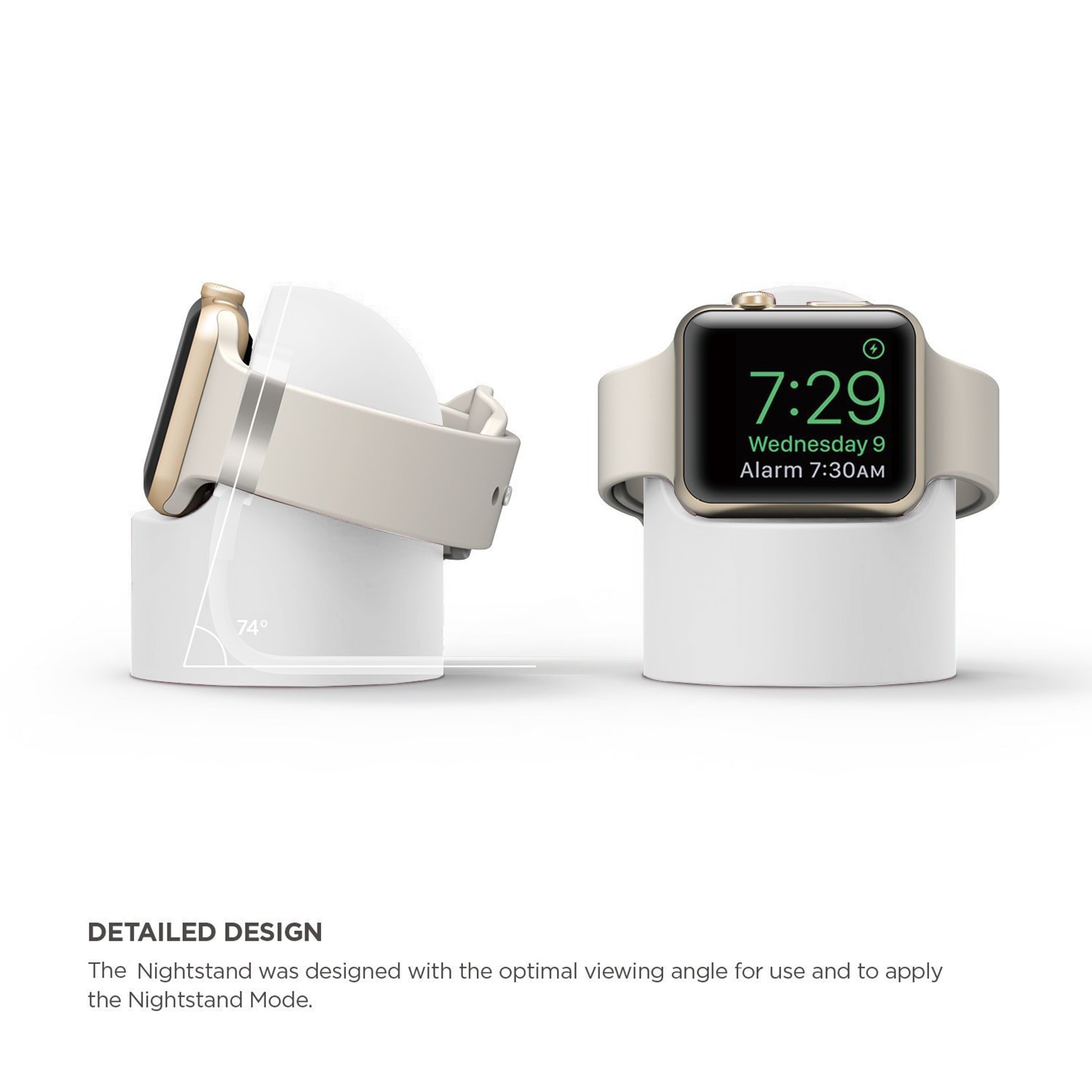 Opladerstativ monteret silikone dockholder til apple watch serie 4 3 2 1 opladerkabel til apple watch 44mm/42mm/40mm/38mm