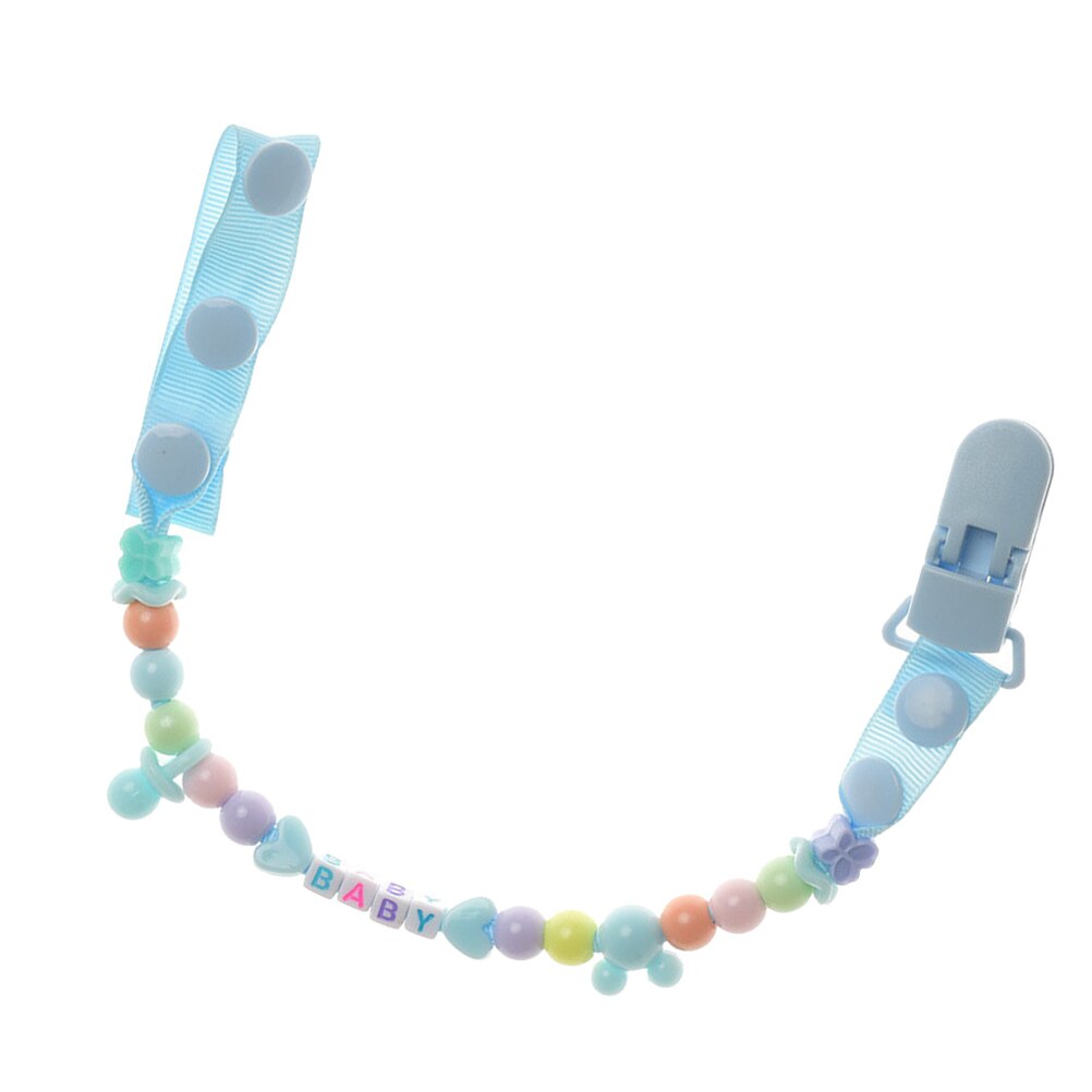 1 pc Baby Fopspeen Clip Duurzaam Multi-stijl Kralen Tandjes Clip Fopspeen Houder Fopspeen Houder voor Baby Baby Peuter: Sky Blue