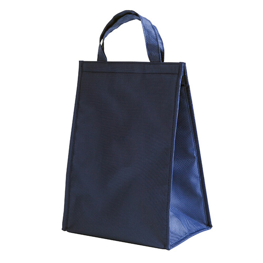 Simple style insulated lunch bag, insulated picnic aluminum foil waterproof lunch bag food preservation storage bag: Blue L