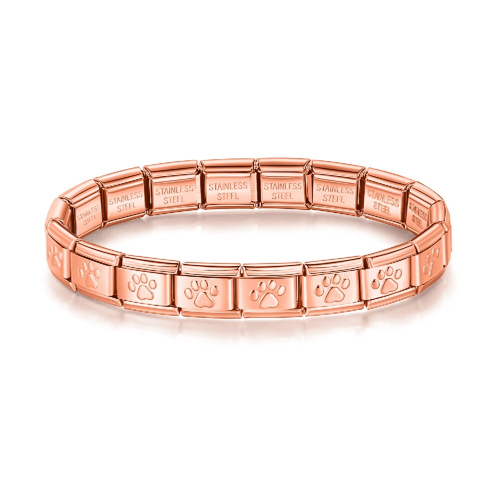 Hapiship New Fashion Cat's Paw 9mm larghezza bracciale in acciaio inossidabile bracciale donna ragazze matrimonio regalo di natale gioielli G214: Rose