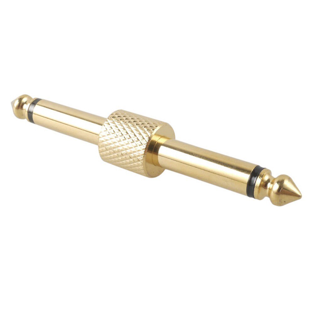 4pcs Guitar Guitar Effects Pedal Connector Coupler 1/4in 6.35mm Male to Male Adapter Connector Straight Plug Patch Convert Cable