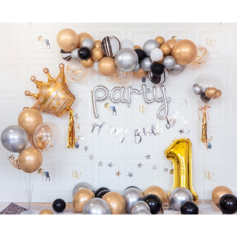 Vrij Opgeven Cijfers Birthday Party Decoratie Achtergrond Muur Decoratie Aluminium Ballon Folie Set