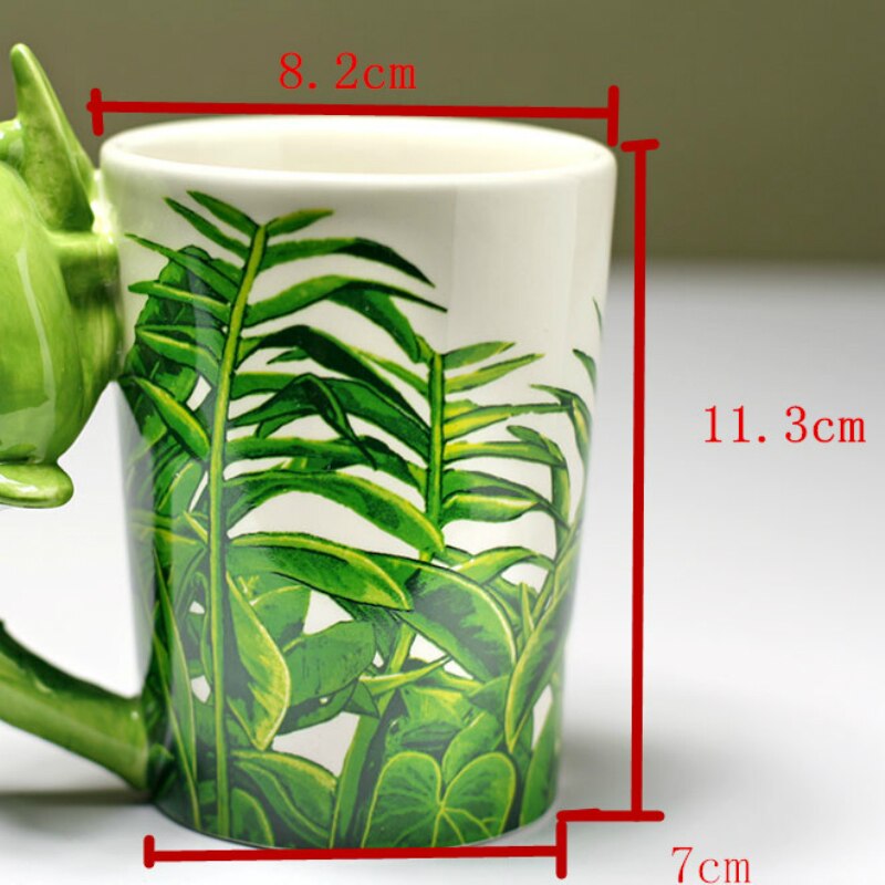 300ml Frog Ceramic Mugs 3D Cartoon Cup Hand Drawn Animal Coffee Mug Coffee Cup