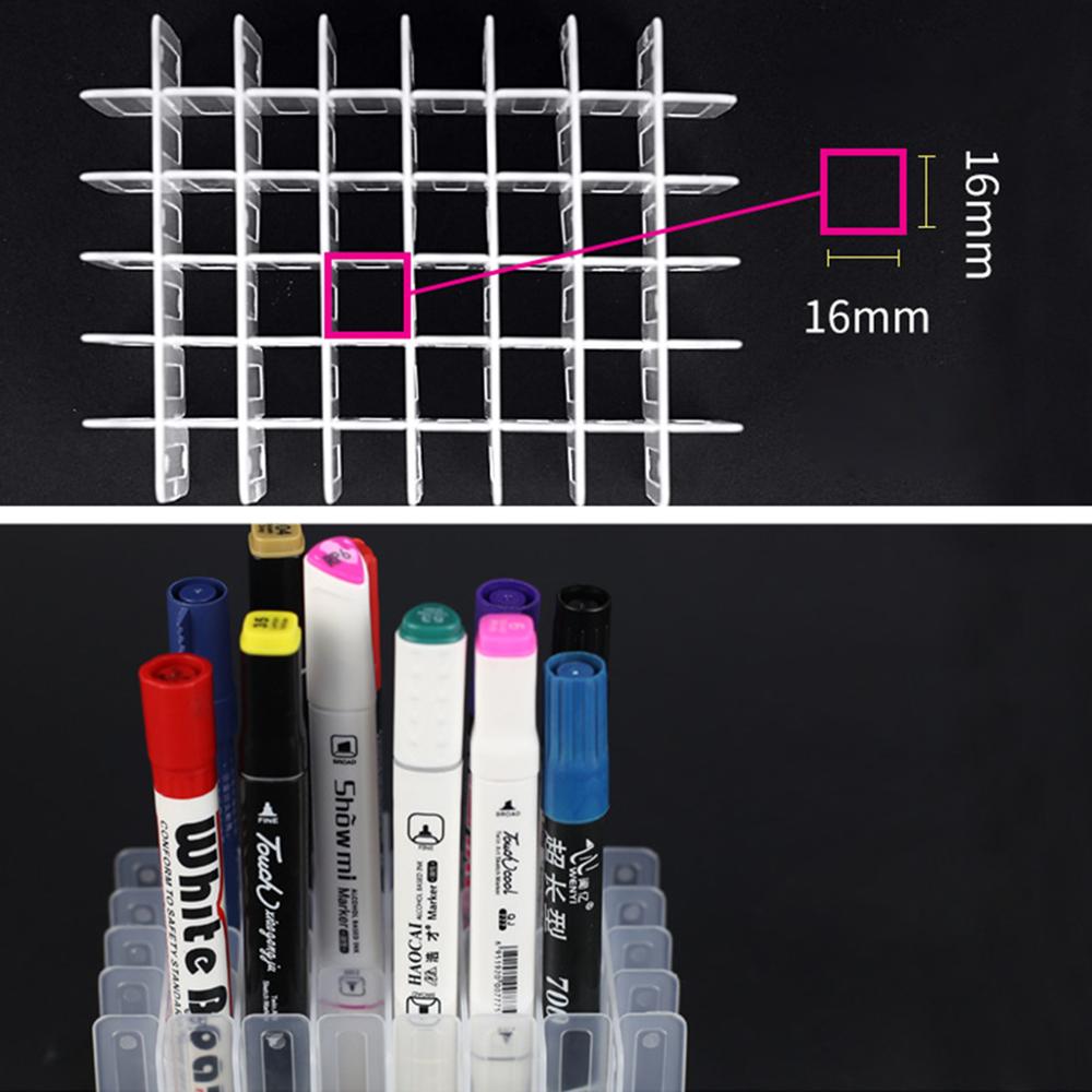 Transparent Marker Pens Storage Box Container Art Craft Tray Office Desk Organizor Home School Students Study Supply