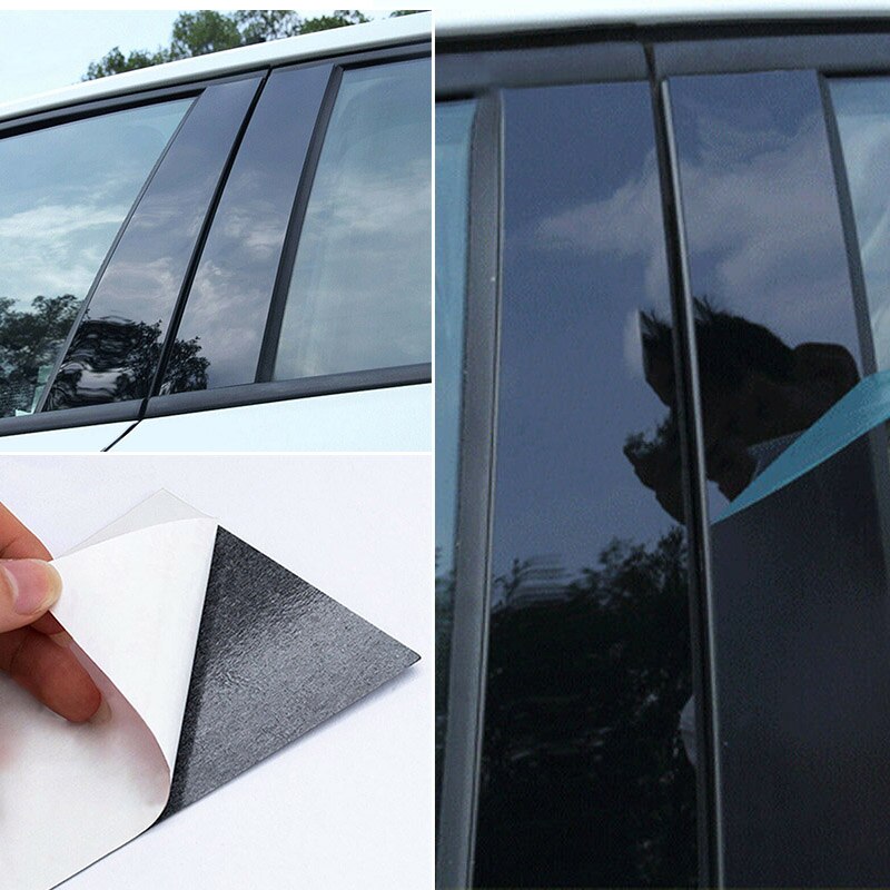 Frame Car Window Trim Strips Accessories Replacement Set Kit 8pcs Black