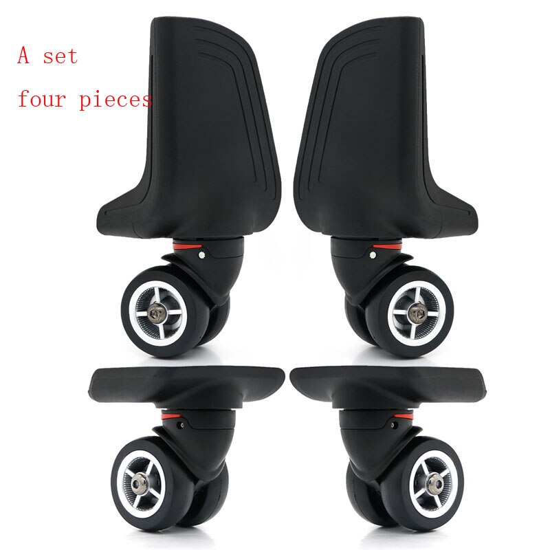 Guguluza roues de rechange pour bagages, pièces de réparation pour valises à roulettes noires, accessoires pour valises à roulettes  w078: Un ensemble de quatre pièces