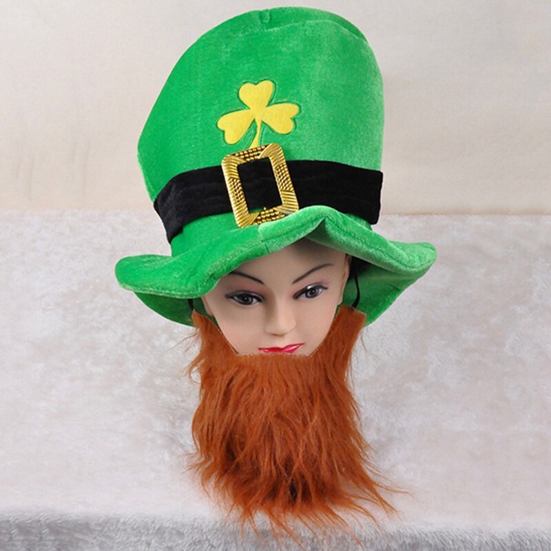 Sombrero verde del Día de San Patricio, accesorios de disfraz de la suerte, celebración, accesorios de carnaval, para , irlandés, con barba