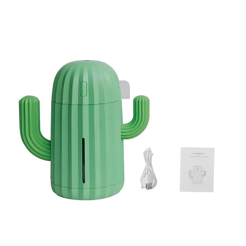 Humidificador de aire para coche, minidifusor de de Cactus con batería integrada, USB, 340ml, LED, para Mercedes Benz W202: Green