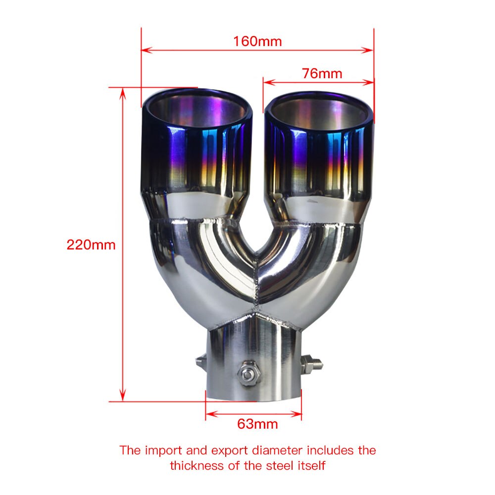 Auto Uitlaatpijp Uitlaat Uitlaat Dubbele Uitlaat Uitlaat Universele Rvs Dual Achter Uitlaat Noise Canceller