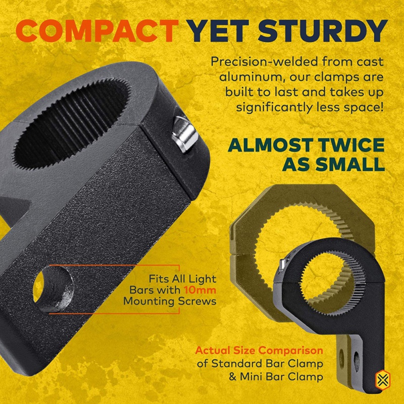 2pcs Mounting Bracket Fog Light Driving Light Universal Spotlight 25-32mm Clamp Holder For Car Motorcycle