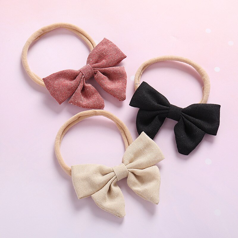 Diademas para el pelo de nailon para niña, banda de cabeza elástica con lazo, accesorios de pelo para niñas, 1 Uds.