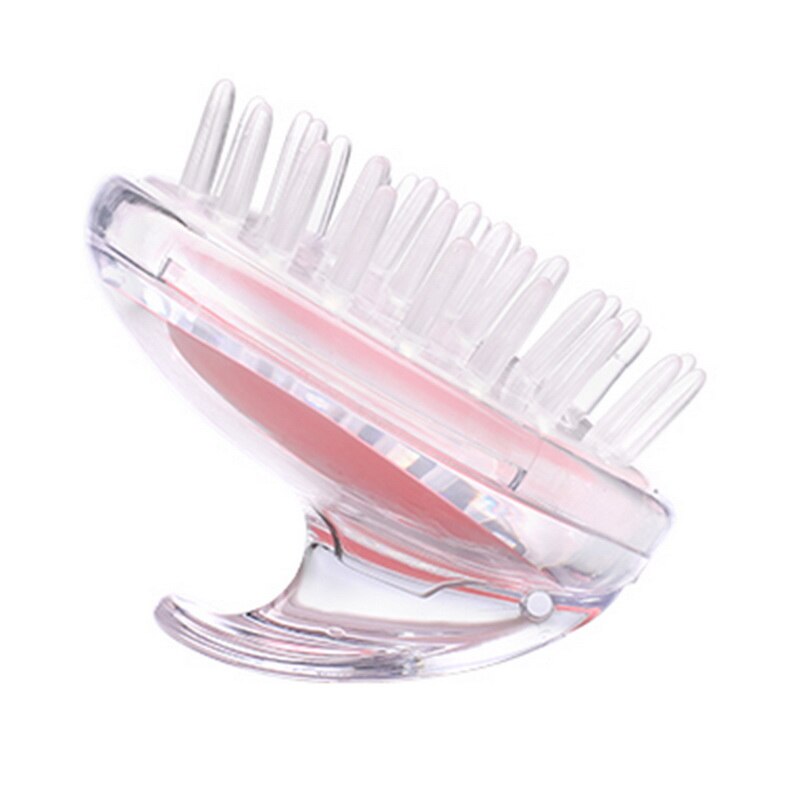 1 Uds. De cepillo de champú de silicona para ducha del cuero cabelludo, cepillo de masaje para pelo, peine masajeador de cuero cabelludo: Rosa