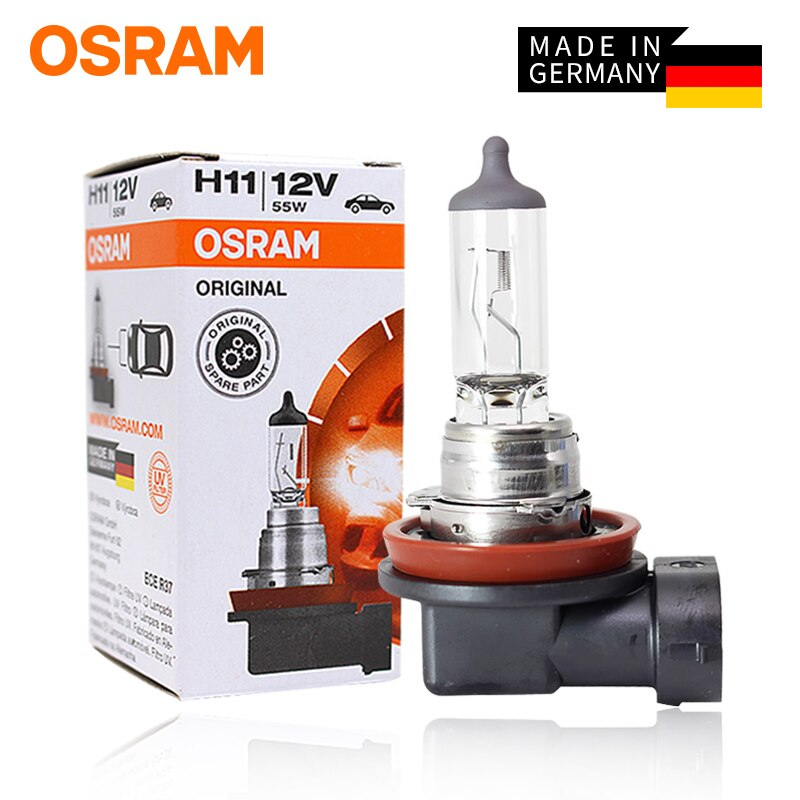 Osram  h1 h3 h4 h7 halogen bilpære forlygte fjernlys nærlys halogenlampe lang levetid 12v 55w biltilbehør