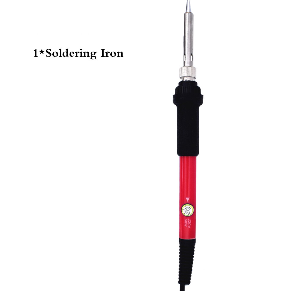 60W Electric Soldering Iron Adjustable Temperature Welding Solder Rework Station Heat Pencil Repair Tool With Solder Tip: Red / EU