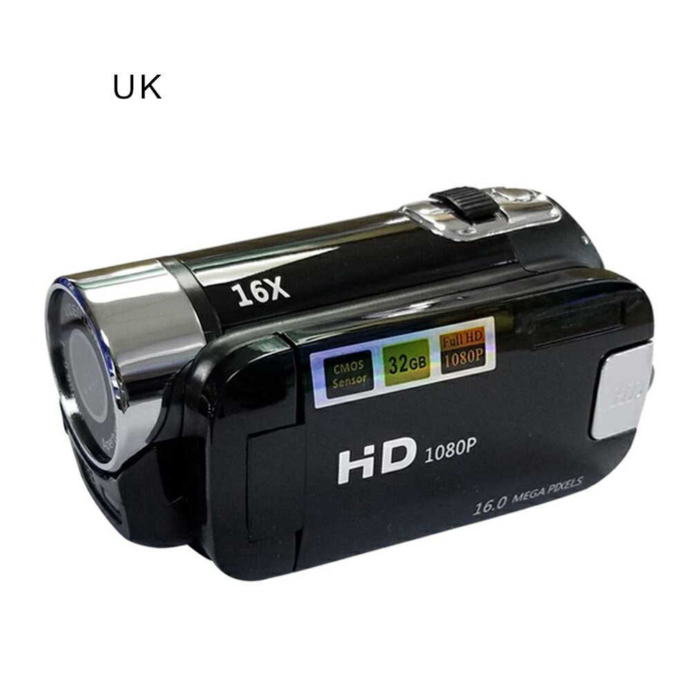 Video Camcorder HD 720P Handheld 16 Million Pixels Digital Camera LED Flash 16X digital zoom Video Camcorder Digital DV: black UK