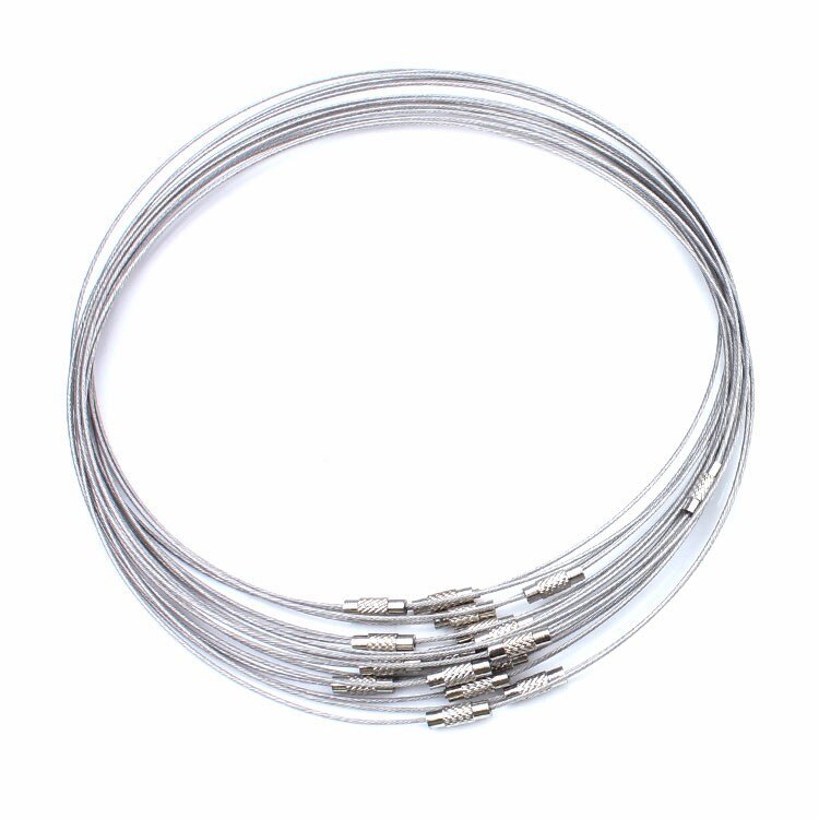 10 Stks/partij 46 Cm Zilver Kleur Rvs Ketting Draad Snoer Voor Diy Craft Sieraden Accessoires UF1769: rh