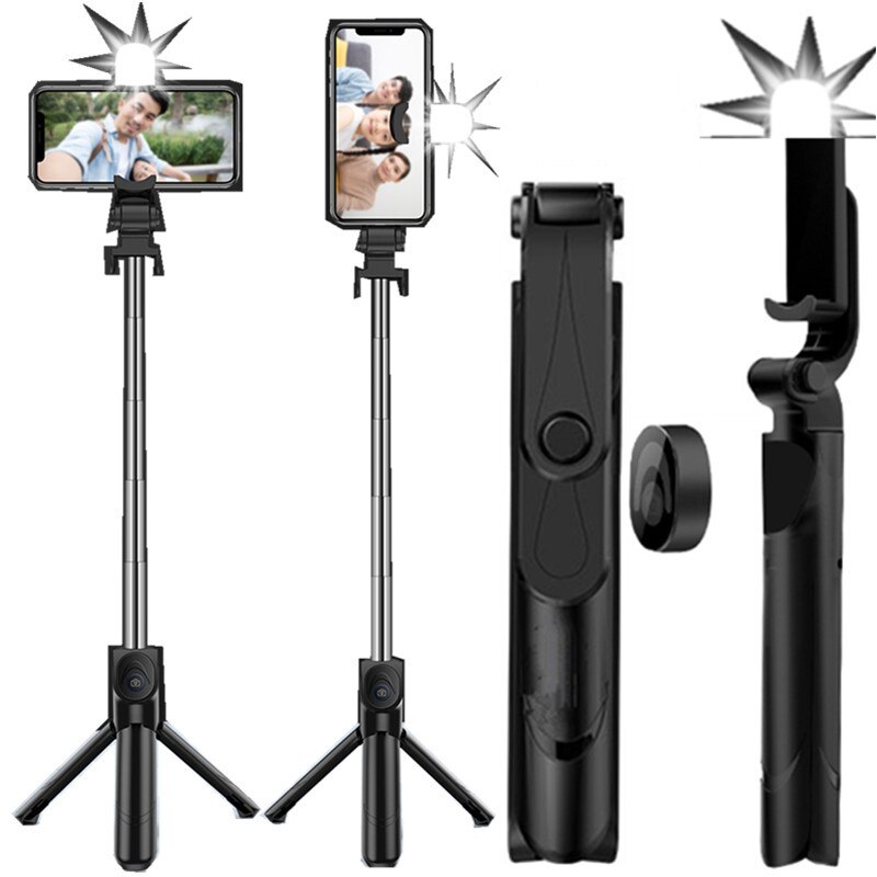 Trådløs bluetooth selfie stick 3 in 1 fjernbetjening udløser selfie stick stativ selfie stick til alle mobiltelefoner