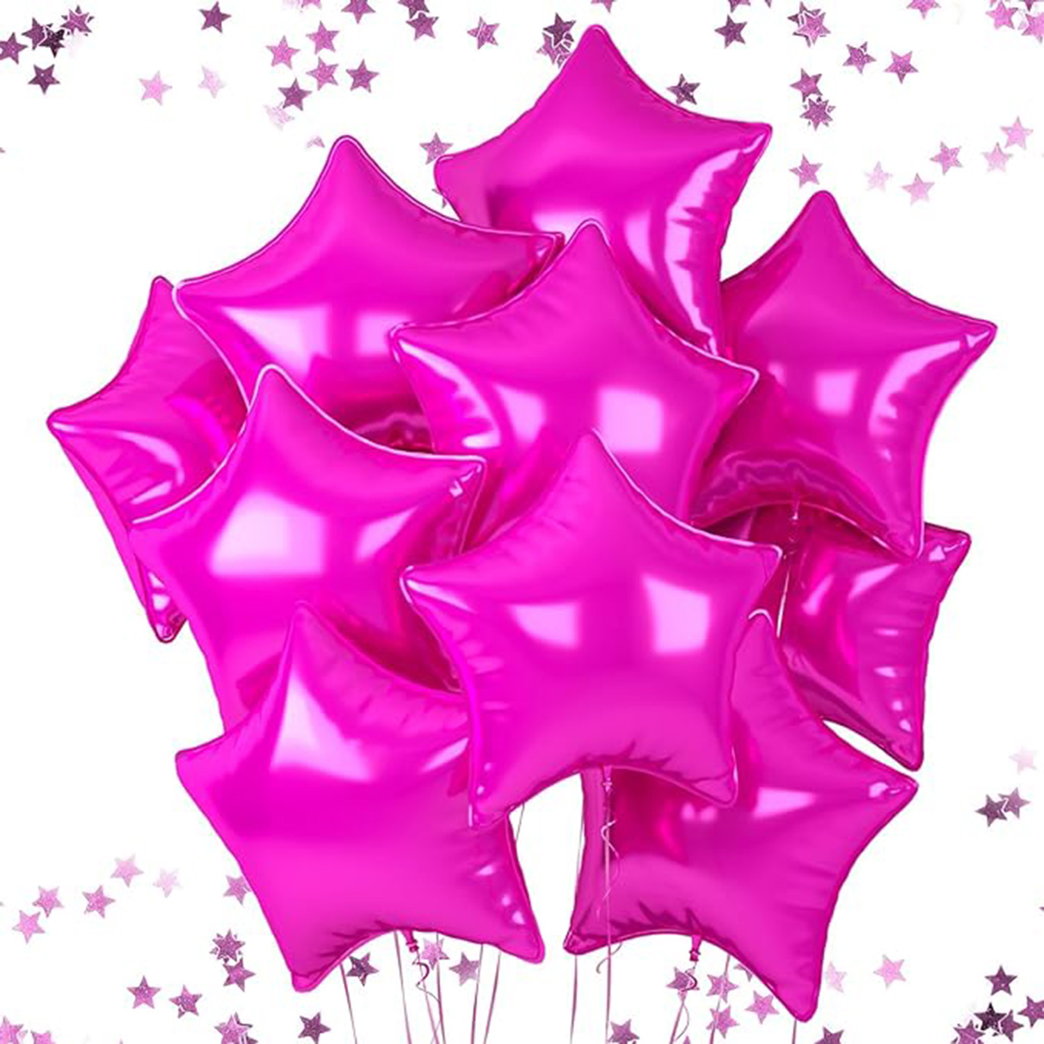 10 Uds. Globos de película de aluminio para decoración de con pentagrama degradado rosa, rojo, verde y azul de 18 pulgadas adecuados para cumpleaños, bodas,: Color zafiro profundo