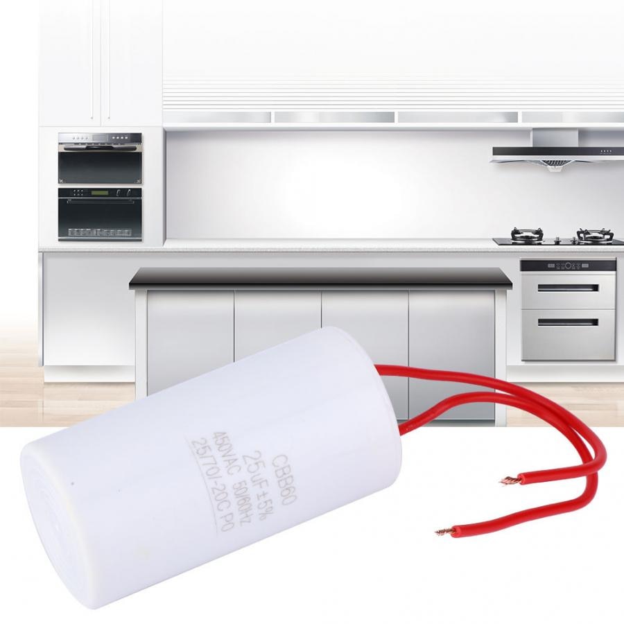 CBB60 Motor Run Capacitor Insert Starting Capacitor 25uF 450VAC for Home Electric Appliance