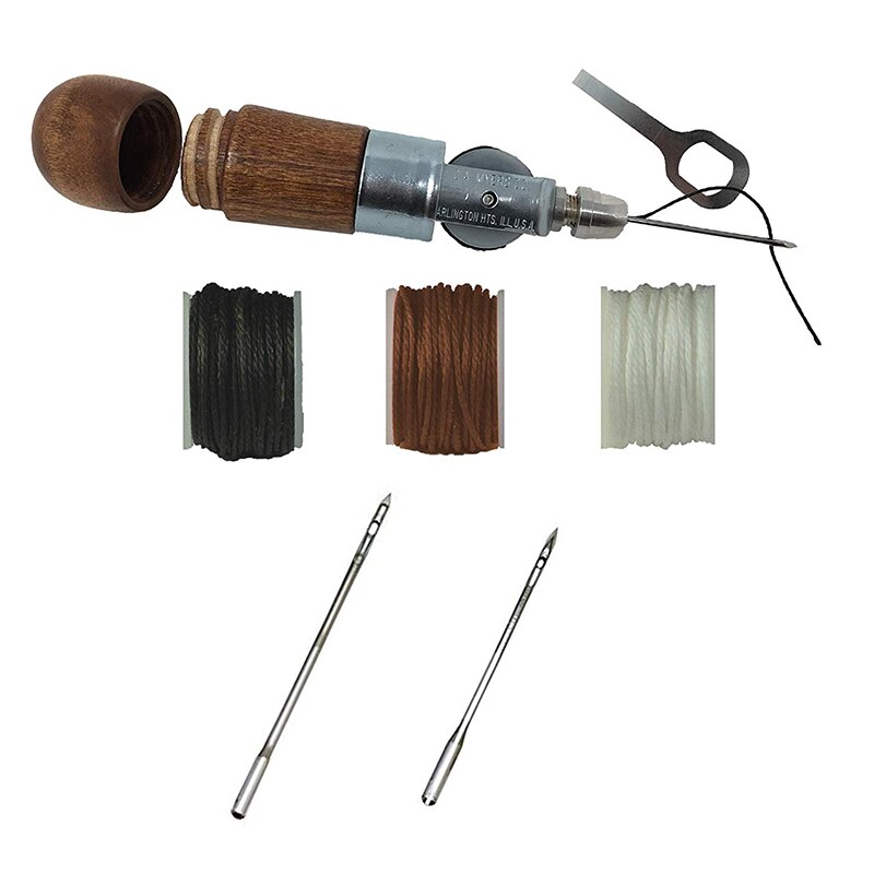 Leathercraft Sewing Stitching Awl Tool Kit DIY Craft Leather Canvas Bag Belt Repair Lockstitch Set DTT88