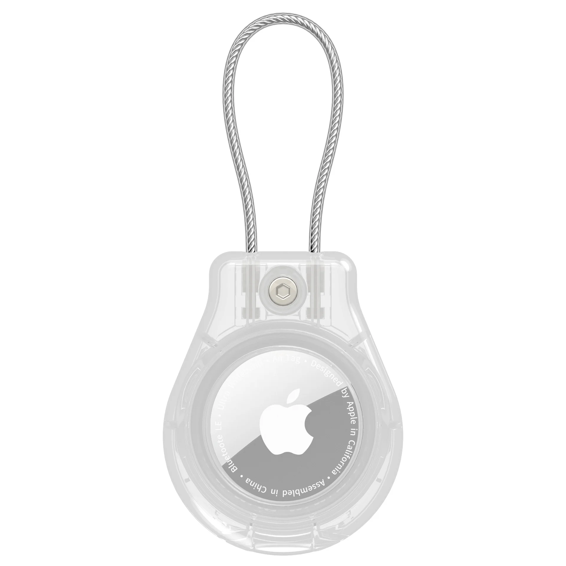 Wasserdichte Abdeckung für Apple AirTag Schlüsselanhänger-Halterung mit Drahtkabel, Anti-Verlust-Tracker-Zubehör für Gepäck, Rucksack, Airtag-Hülle: Azurblau