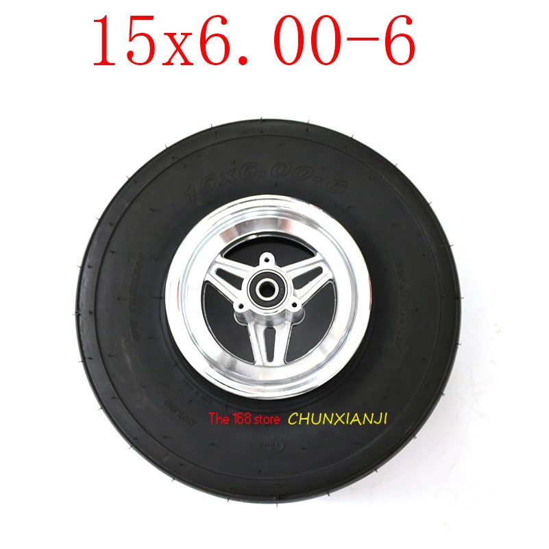 Size 15x6.00-6 Straight Rib Lawn & Garden Tire wheels 15X6-6 inch 168CC Karting Go Kart Motorcycle Wheel Rim With Tubeless Tyre