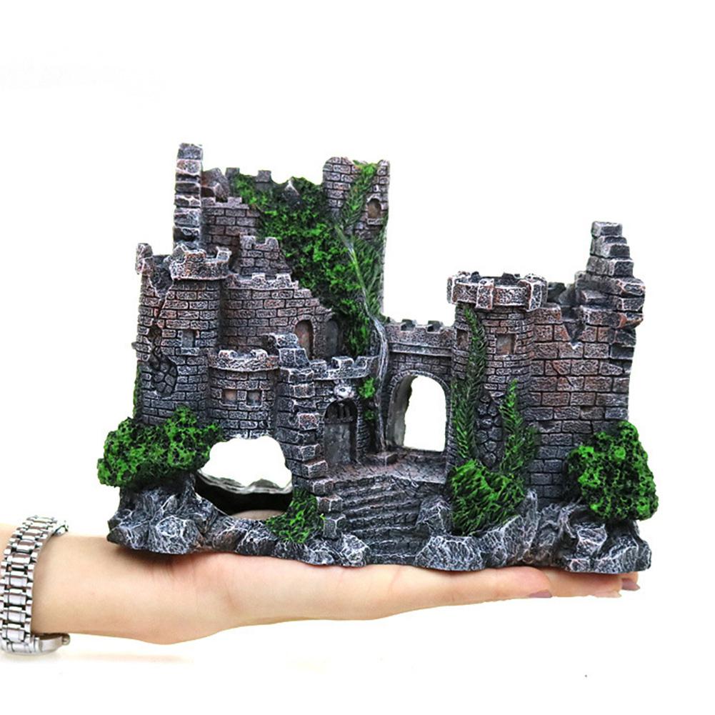 Simulate Retro Castle Pet Hiding Resin Decoration for Aquarium Fish Bowl Landscaping