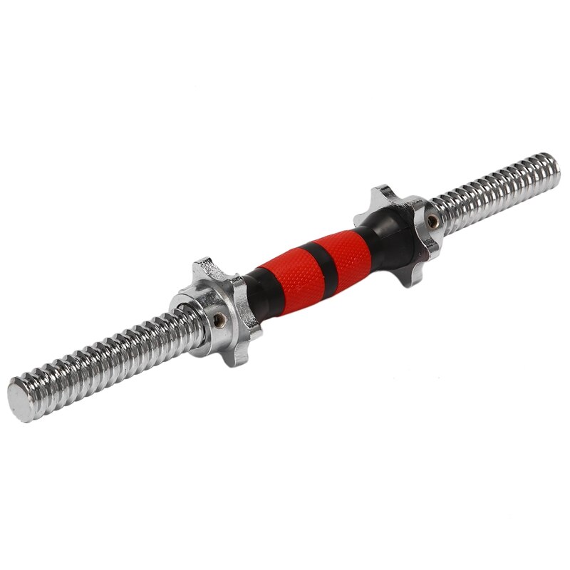 Manubri filettati cromati da 40CM Bar con manubri regolabili maniglie per sollevamento pesi attrezzature per allenamento palestra: Default Title