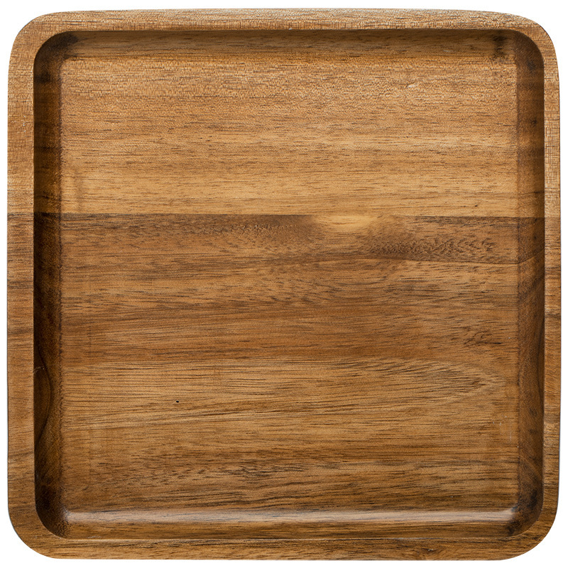 Plateau en bois d&#39;acacia japonais, rectangulaire, en bambou, pour tasse de thé, de style nordique