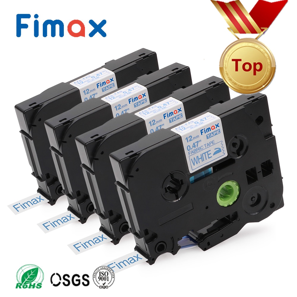 Fimax 4 Pcs Compatibel Voor Brother P Touch Stof Ijzer Op Label Tape TZe-FA3 Brother P-Touch Label Maker label Printer TZeFA3