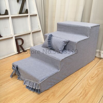 Pet Small Dog Sofa Pet Dog Cushion Teddy Stair Step Removable Wash Up The Bed Ladder Four-layer Dog Ladder Pet Stair Steps: Burgundy