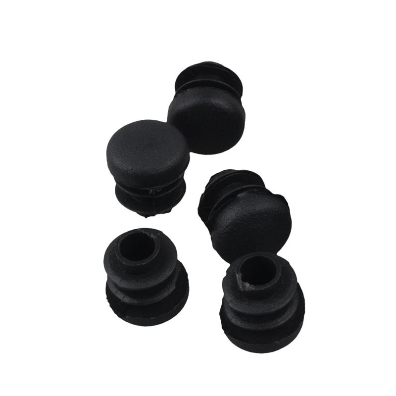 Black Plastic 14mm Diameter Blanking End Caps Round Tube Insert 10 Pcs