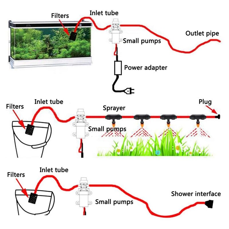 12v rv vattentryck pump , 3.8 l/ min elektrisk sötvatten pump med kran kran för rv husbil marin båt gräsmatta