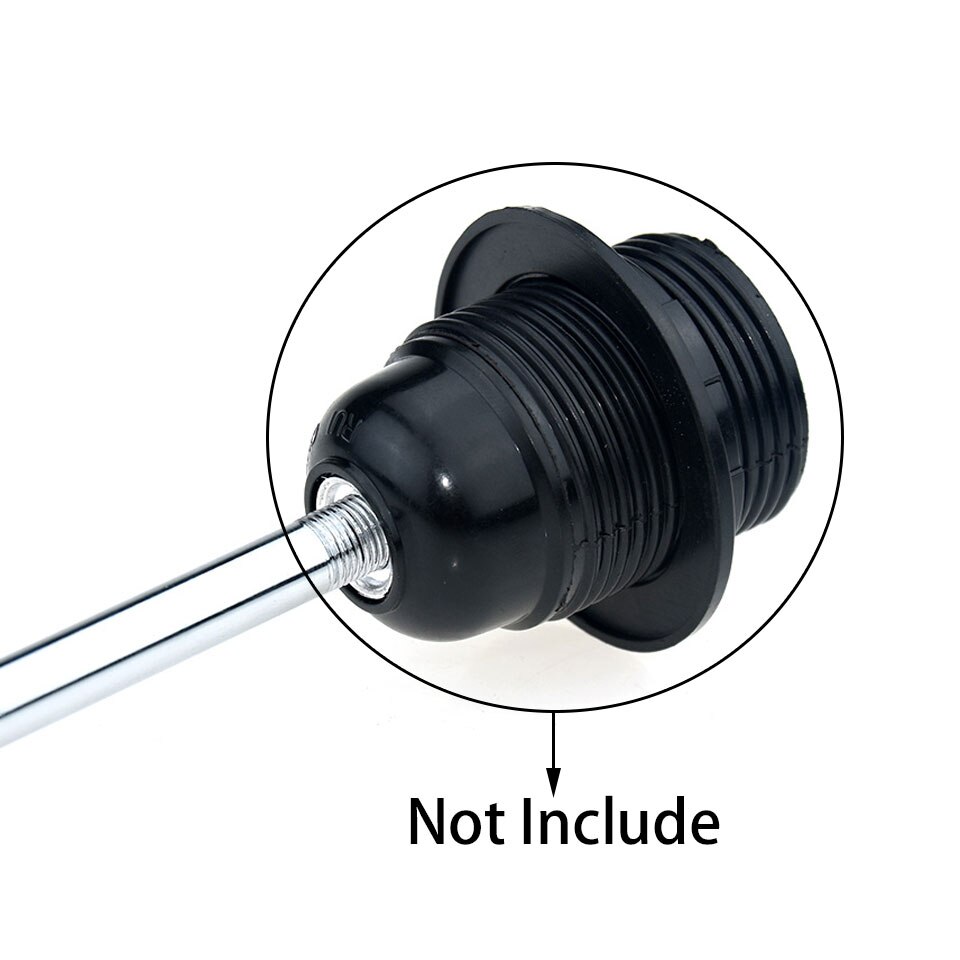 2 stk dia 9.3mm to utvendige tenner  m10 rett rør krom jernstang hult tannrør bordlampe gulvlys tilkoblingsrør