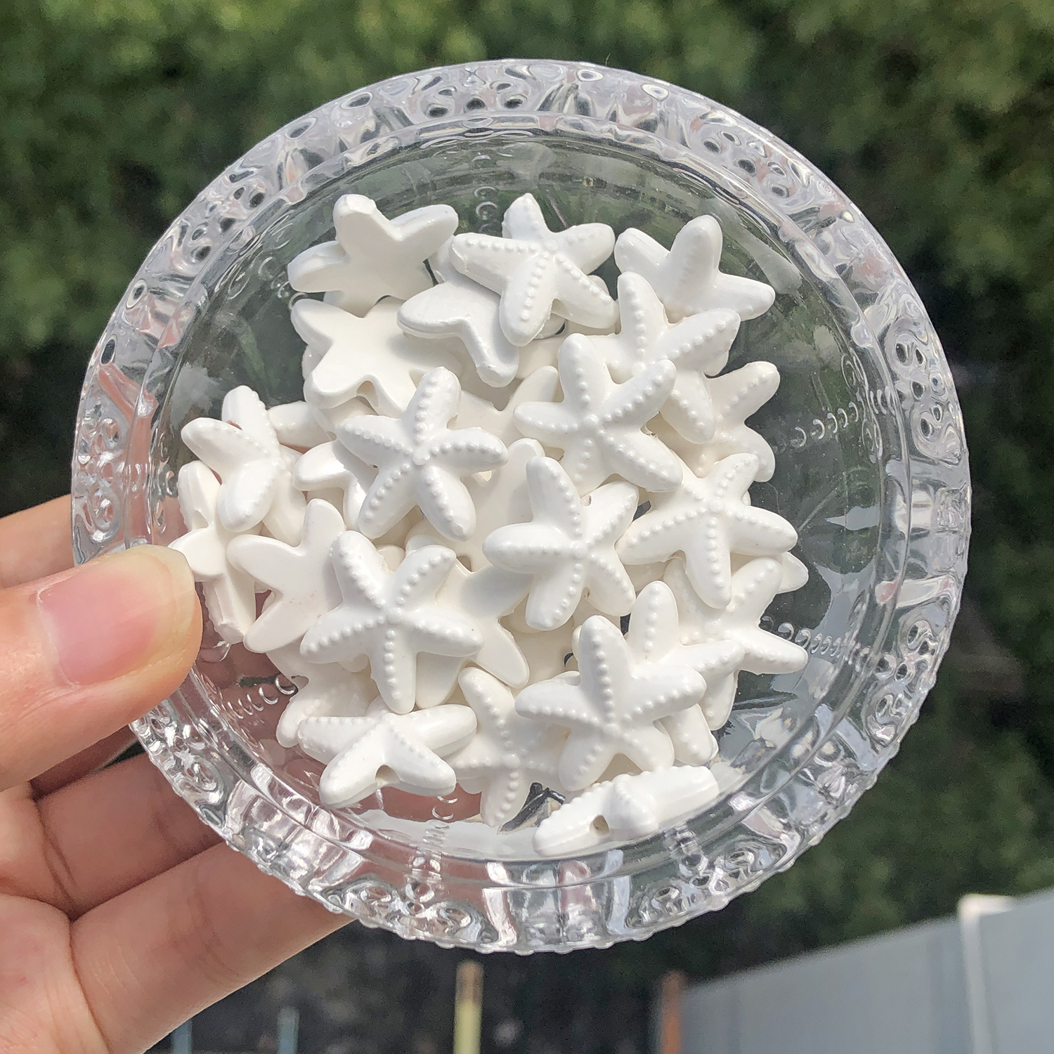 10 stk. søstjerneformede keramiske perler, 18mm farverige glaserede porcelænsperler, håndlavede til smykkefremstilling, gør-det-selv vedhæng, håndværk og tilbehør.: Fluorescerende grøn / 18mm