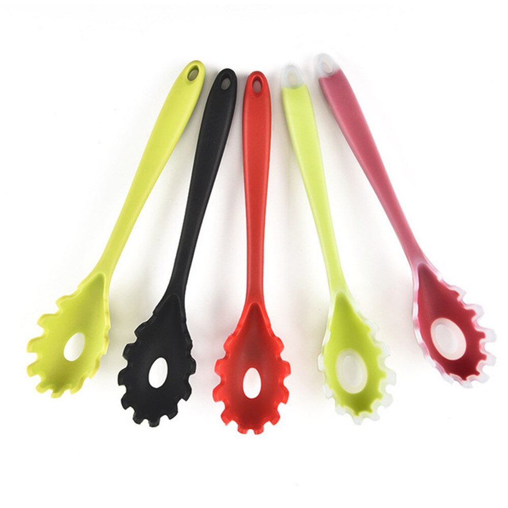 Cuchara de silicona multifuncional para servir Pasta de espagueti, tenedor con filtro, accesorios de cocina, tenedor de espaguetis, pinzas