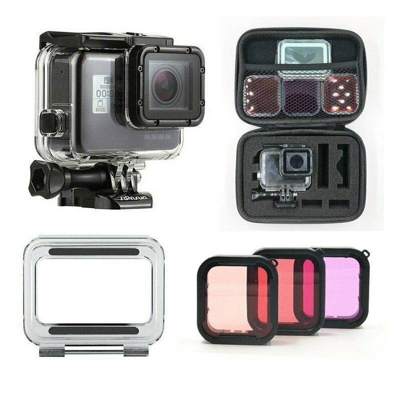 Onderwater 45M Waterdichte Behuizing Duiken Case Dive Filter & Behuizing & Bag Kit voor GoPro Hero5 6 7 Zwart go Pro Accessoires
