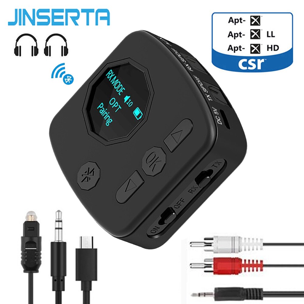 Bluetooth Rca Ontvanger 5.0 Aptx Ll 3.5Mm Jack Aux Draadloze Adapter Muziek Voor Tv Auto Rca Bluetooth 5.0 audio Zender