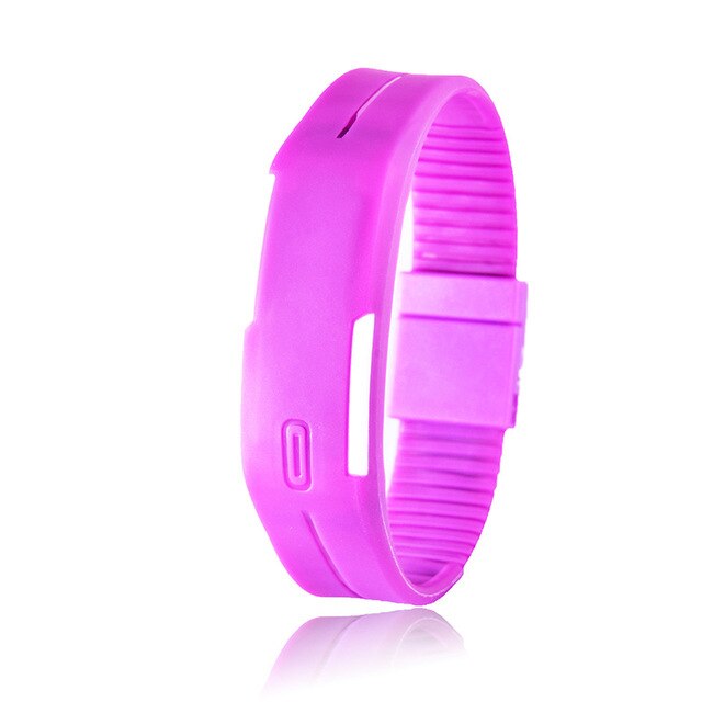 Reloj de mujer para hombre y mujer de Color caramelo, relojes de goma LED para niños, pulsera con fecha, reloj de pulsera deportivo Digital para estudiante,: purple